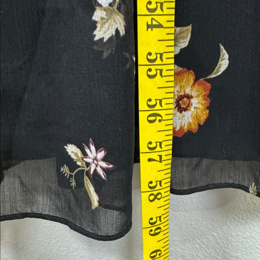 Abercrombie & Fitch Black Floral Maxi‎ Dress short sleeve v neck cutout peekaboo